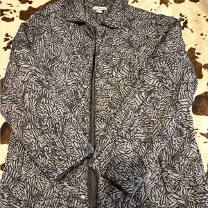 Croft & Barrow Black and Gray Patterned Puffer Jacket